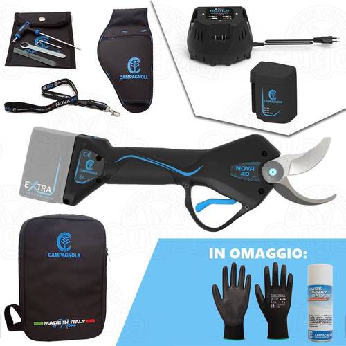 Forbice elettrica a batteria Campagnola NOVA 40 + Batteria 2,5 Ah + Caricatore Koala + omaggi