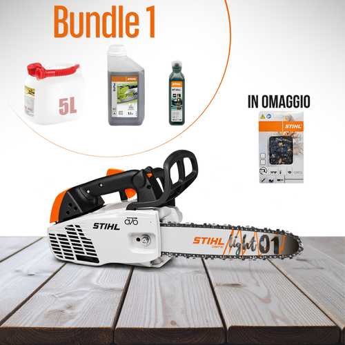 Motosega a scoppio STIHL MS 194 T - spranga 30 cm 1/4"P + Tanica 5L + 1L bioplus +100 ml hp ultra + catena in omaggio