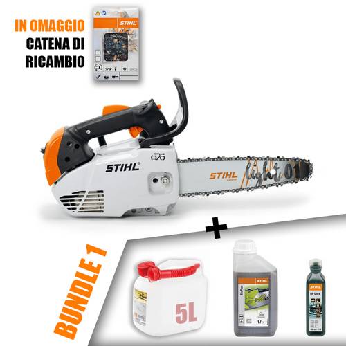 MOTOSEGA A SCOPPIO STIHL MS 151 TC-E - spranga 25 cm + Tanica 5L + 1L bioplus +100 ml hp ultra + catena in omaggio