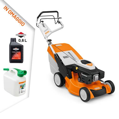 TOSAERBA A SCOPPIO STIHL RM 650 V con olio 0,6L e tanica 5 L in omaggio