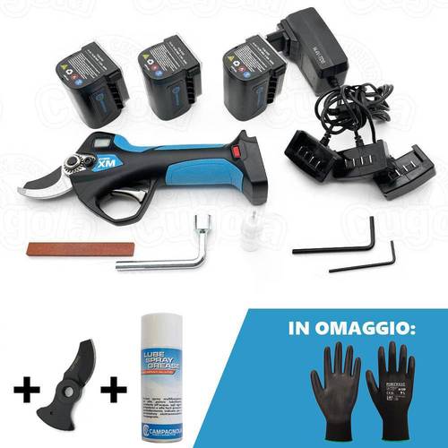 Forbice elettrica a batteria Campagnala Stark XM + grasso spray + lama + omaggi