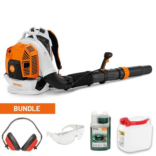 SOFFIATORE SPALLEGGIATO STIHL BR 800 C-E + Cuffie + occhiali + 1L HP Ultra + Tanica 5L