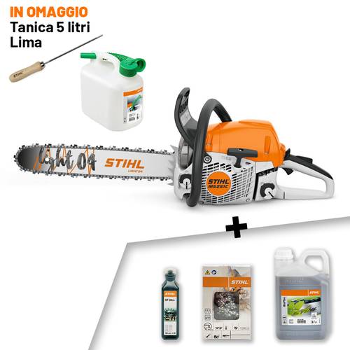 Motosega a scoppio STIHL MS 251 - spranga 45 cm + 3L bioplus + 100 ml olio hp ultra + catena + omaggi