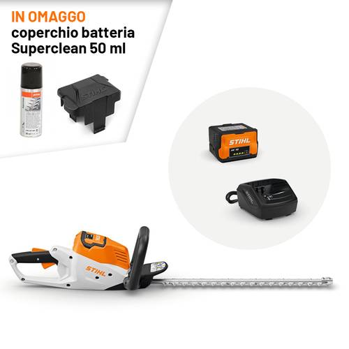 TOSASIEPI A BATTERIA STIHL HSA 50 - lama 50 cm con AK 10 e AL 101 + omaggi
