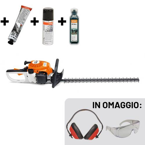 TOSASIEPI A SCOPPIO STIHL HS 45  - lama cm 60 + Superclean 50 ml + Grasso Multilub 80 gr + omaggi