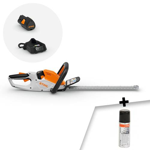 TOSASIEPI A BATTERIA STIHL HSA 30 SET con batteria AS2 e caricabatteria AL1 - lama da 45 cm + Superclean 50 ml