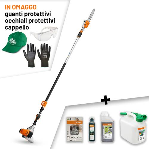 POTATORE A SCOPPIO STIHL HT 135 - spranga cm 30 + HP Ultra + Bioplus + Tanica + Catena + Omaggi