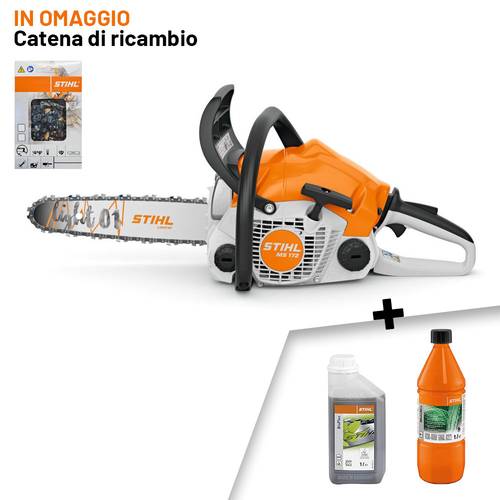 MOTOSEGA A SCOPPIO STIHL MS 172 - spranga 35 cm/14" + 1L Motomix + 1L bioplus + catena omaggio