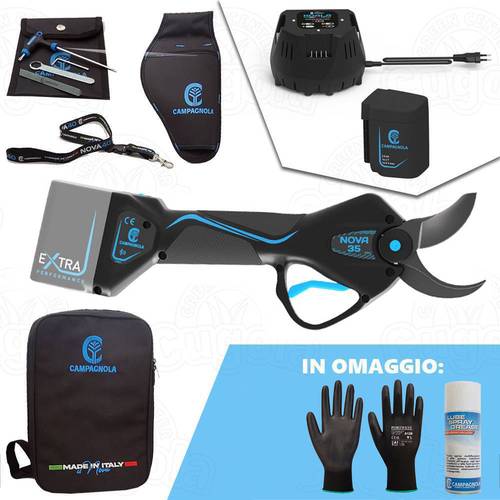 Forbice elettrica a batteria Campagnola NOVA 35 + Batteria 2,5 Ah + Caricatore Koala + omaggi