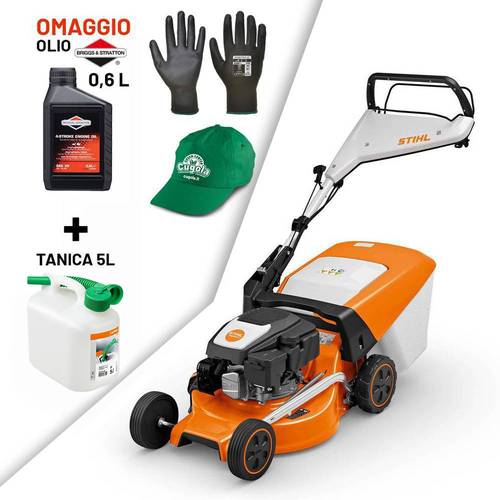 TOSAERBA A SCOPPIO STIHL RM 248 T + olio + tanica in omaggio